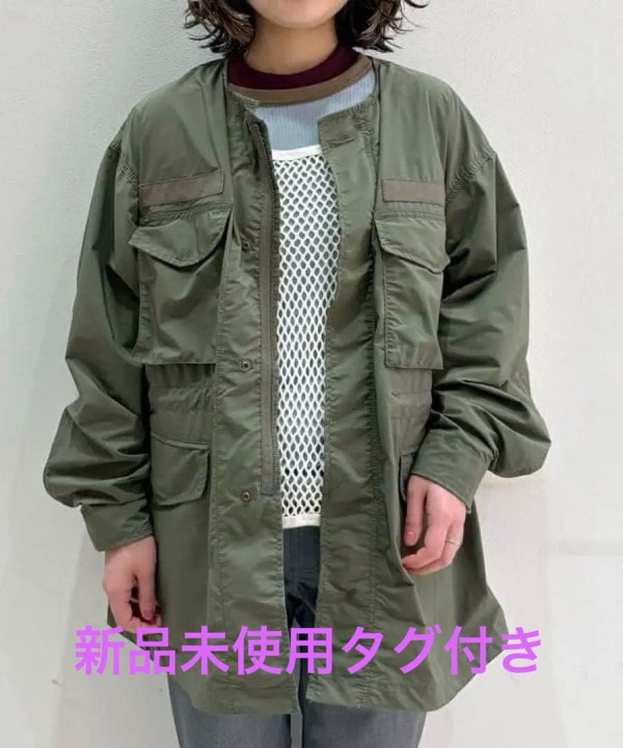 試着のみ ソロテックス ミリタリー ブルゾン ノーカラー ビームスボーイ