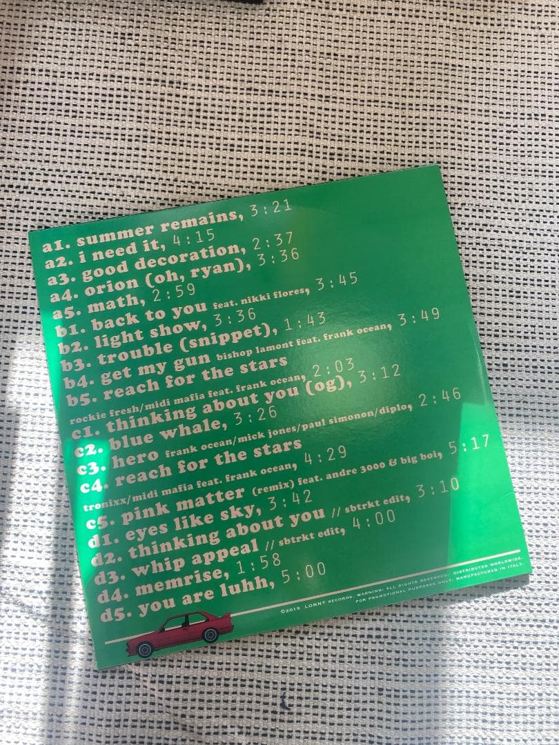 Frank Ocean Unreleased, Misc.Vol.3（水色盤）