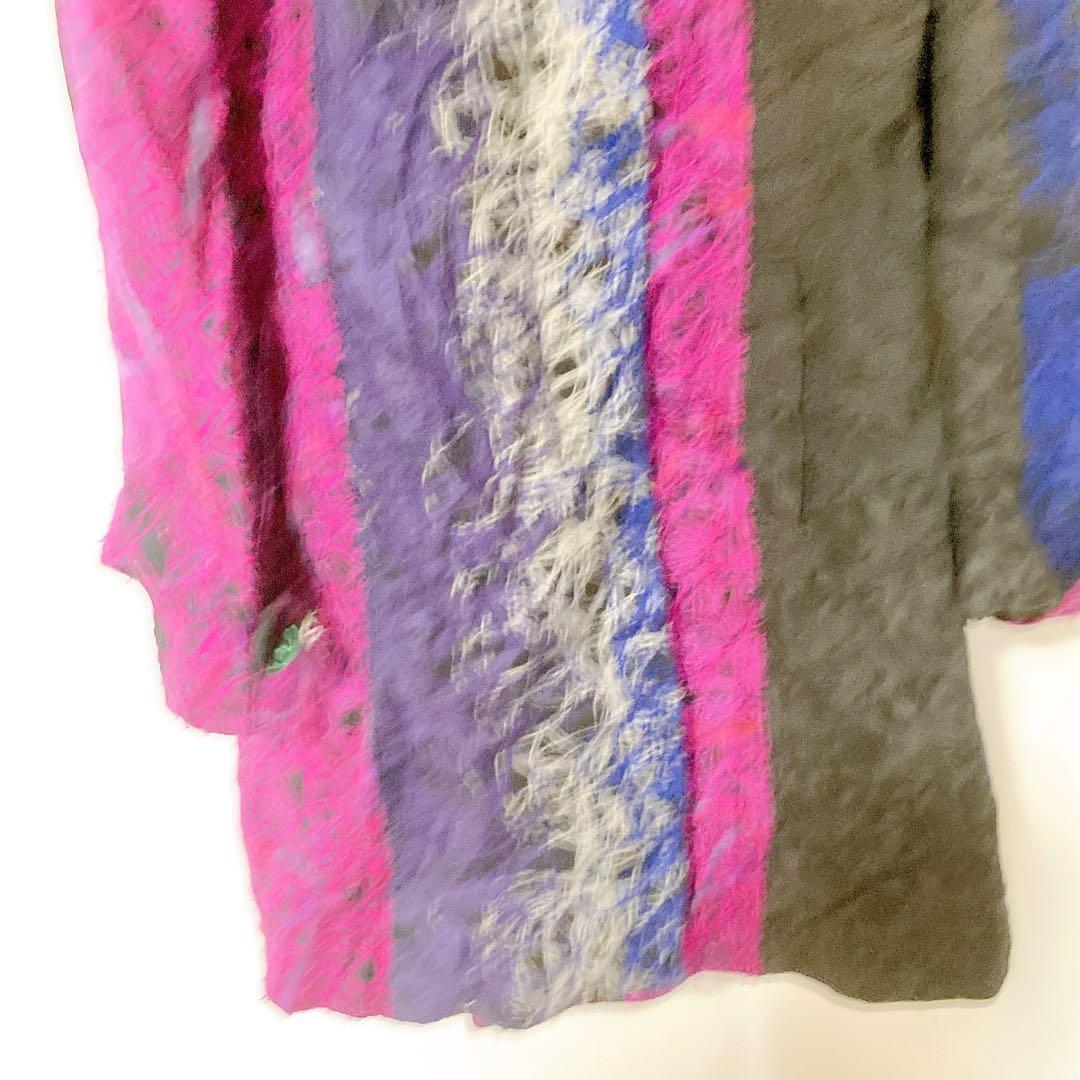1点物✨IDENTITA 【XL/XXL】多色使い ロングコート　個性的　派手柄