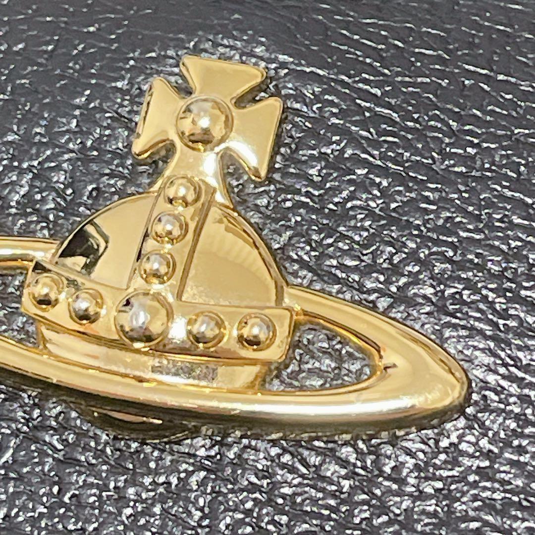 Vivienne Westwood 二つ折り財布 レザー がま口 黒 ブラック