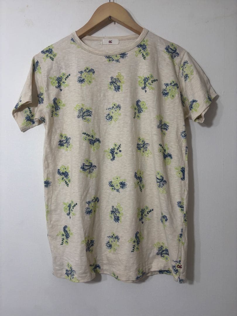 45R フラワープリントTシャツsize③キナリ