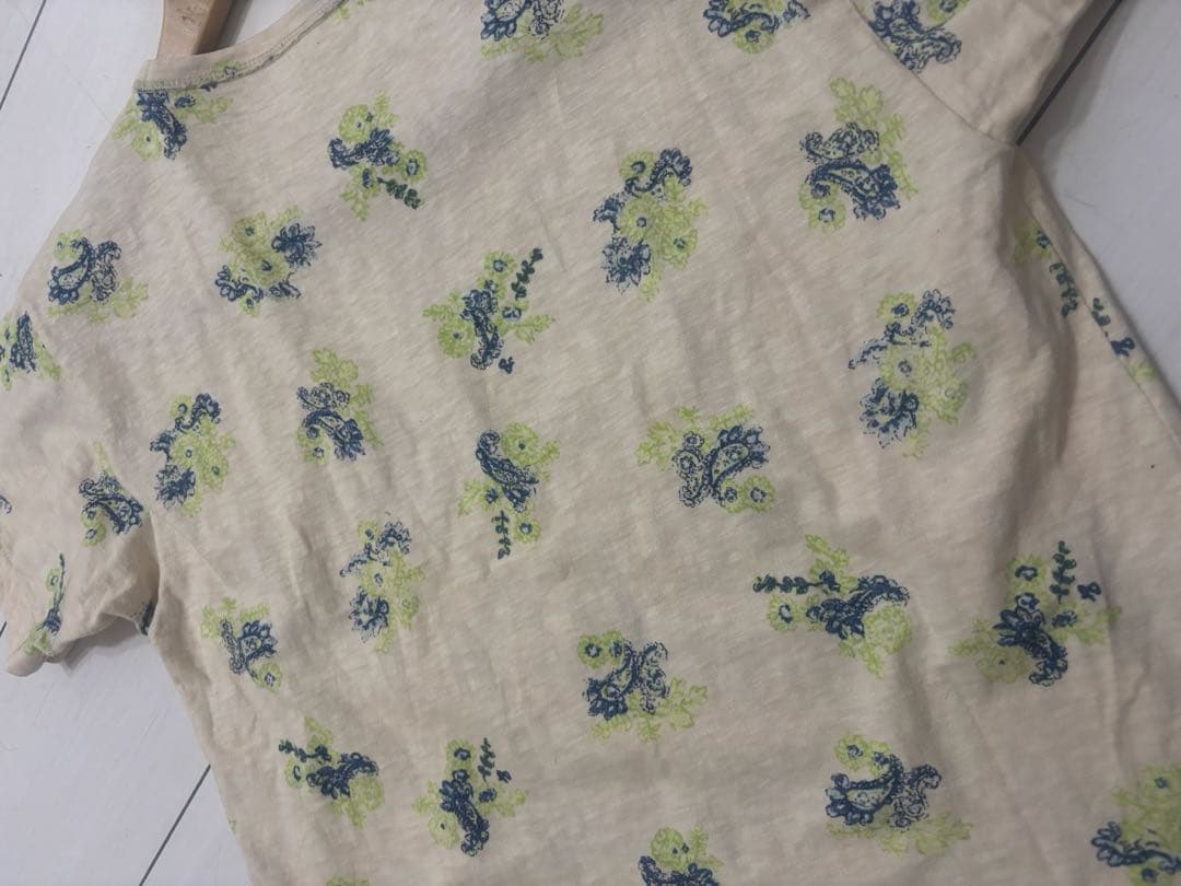 45R フラワープリントTシャツsize③キナリ