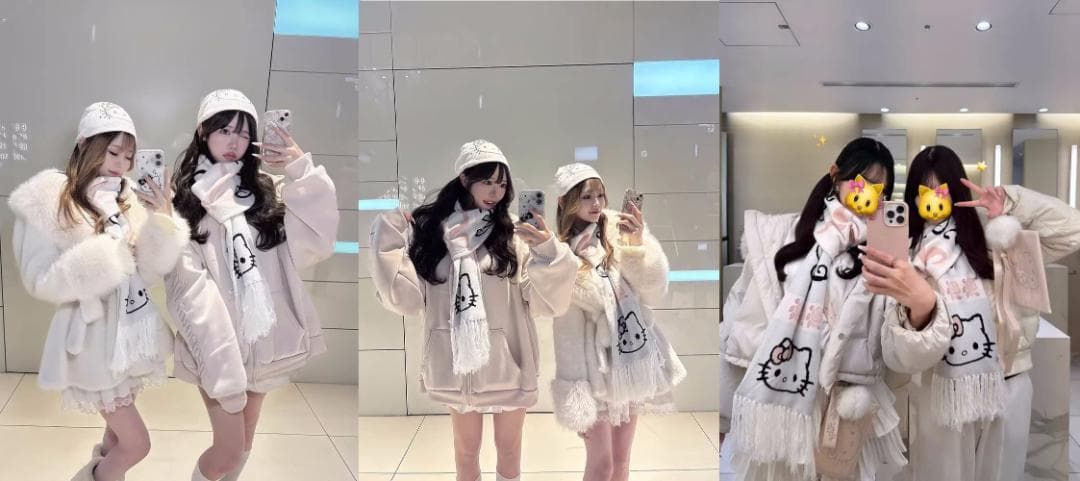 小物 PELLICULE HELLOKITTY hug knit muffler