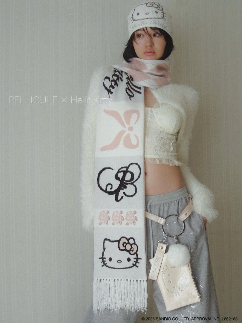 小物 PELLICULE HELLOKITTY hug knit muffler