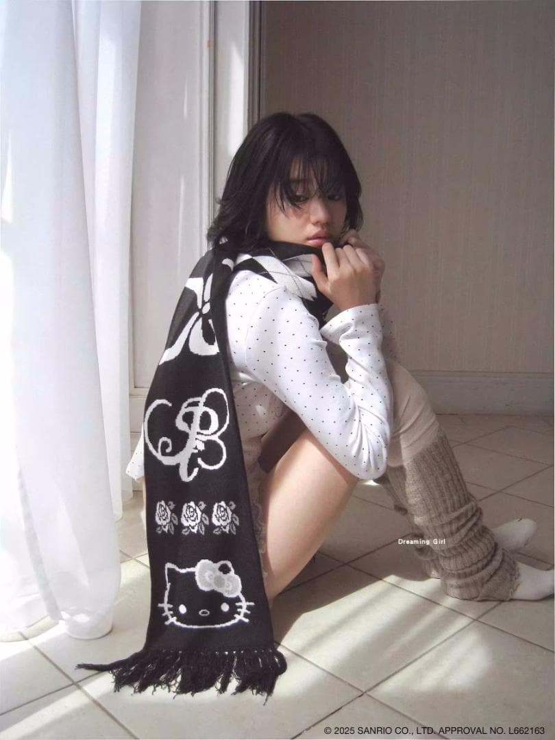 小物 PELLICULE HELLOKITTY hug knit muffler