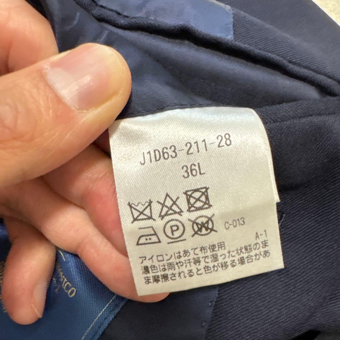 85 美品　日本製　ポールスチュアート　カノニコ　ブレザー　36L ネイビー