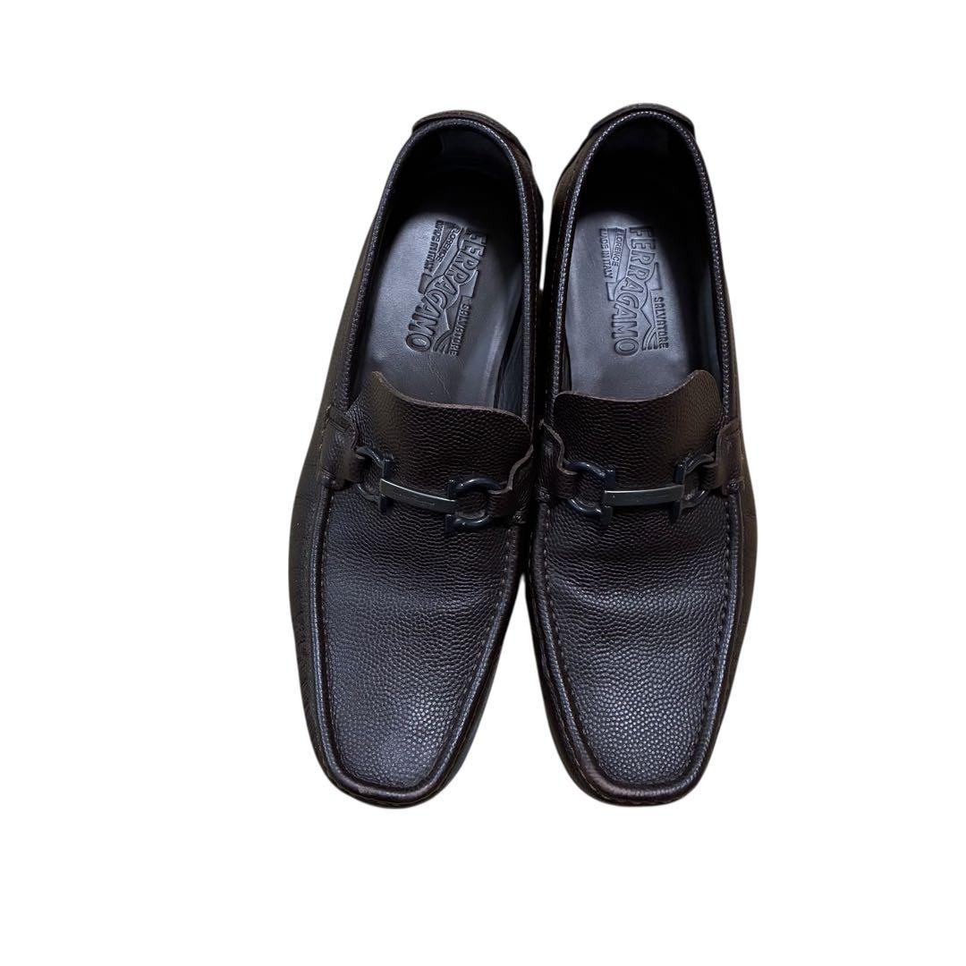 Salvatore Ferragamo シボ革 ビット ドライビングシューズ