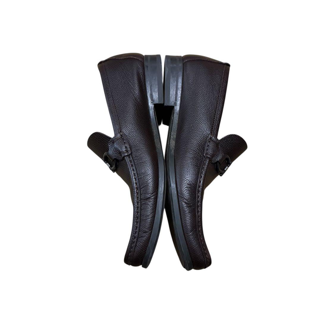 Salvatore Ferragamo シボ革 ビット ドライビングシューズ