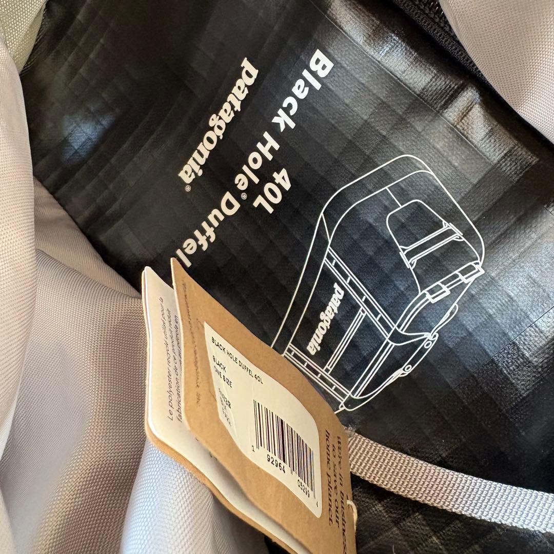 未使用級 patagonia ブラックホール ダッフル 40L ブラック