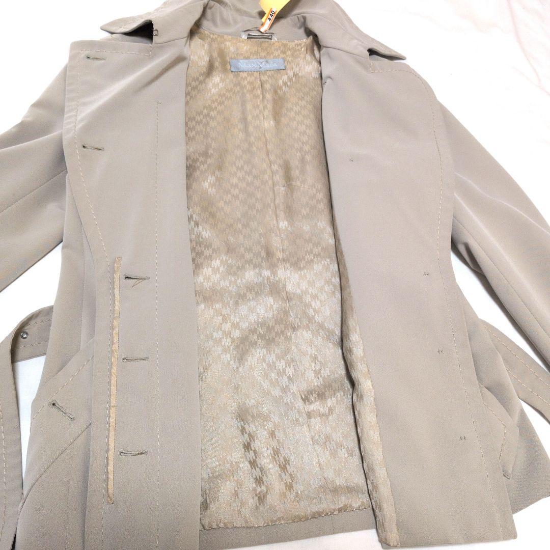 Max Mara マックスマーラ ショート丈 スプリングコート とろみ素材 ロゴ