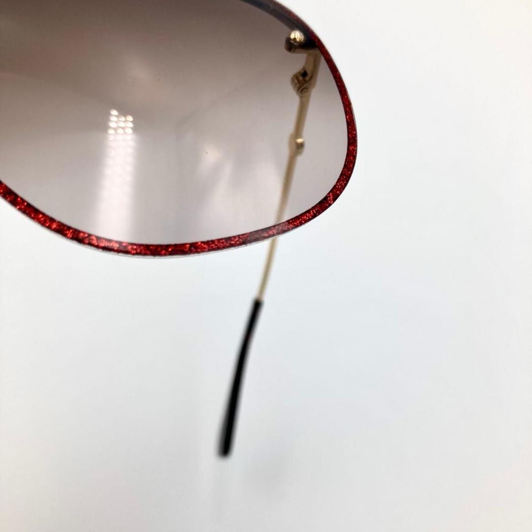 GUCCI サングラス GG0227S レッド ラメ GG ロゴ 鉢 ケース付き