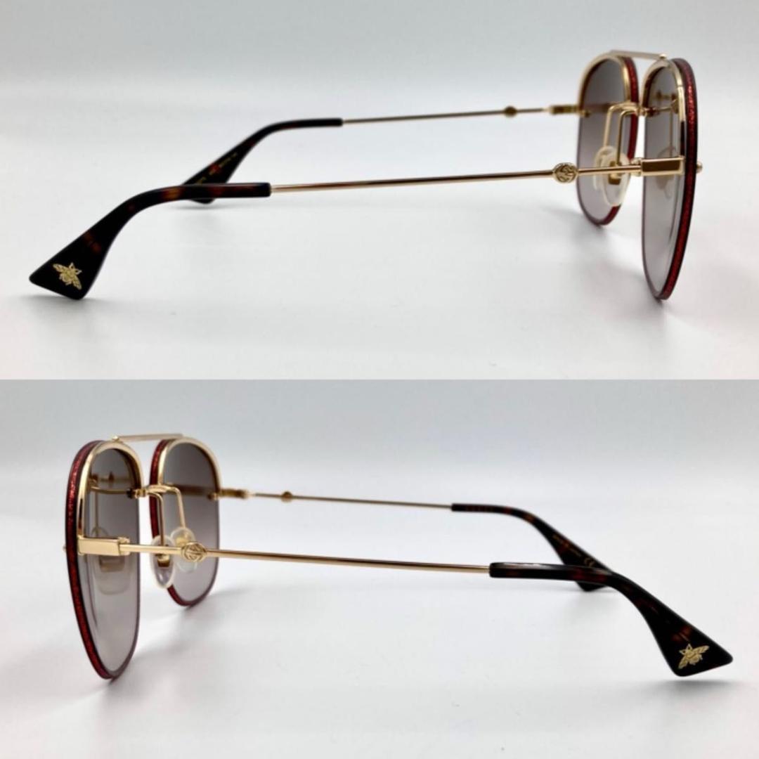 GUCCI サングラス GG0227S レッド ラメ GG ロゴ 鉢 ケース付き