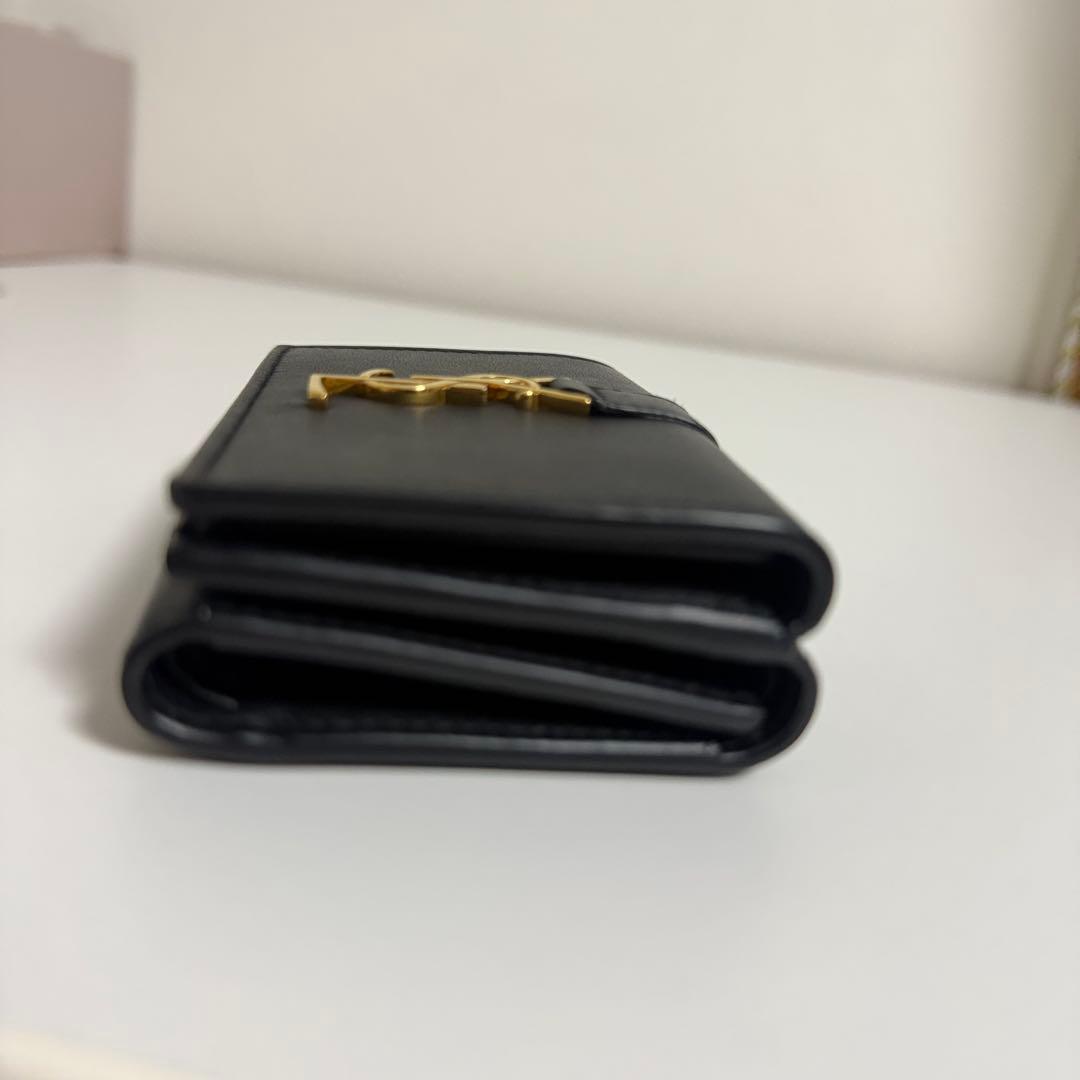 SAINT LAURENT YSLライン オリガミ タイニーウォレット　ブラック