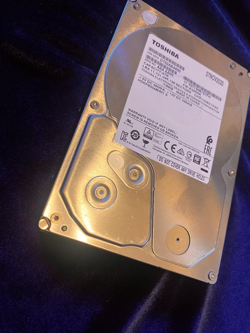 東芝 DT02ABA600 6TB HDD 正常 電源25回