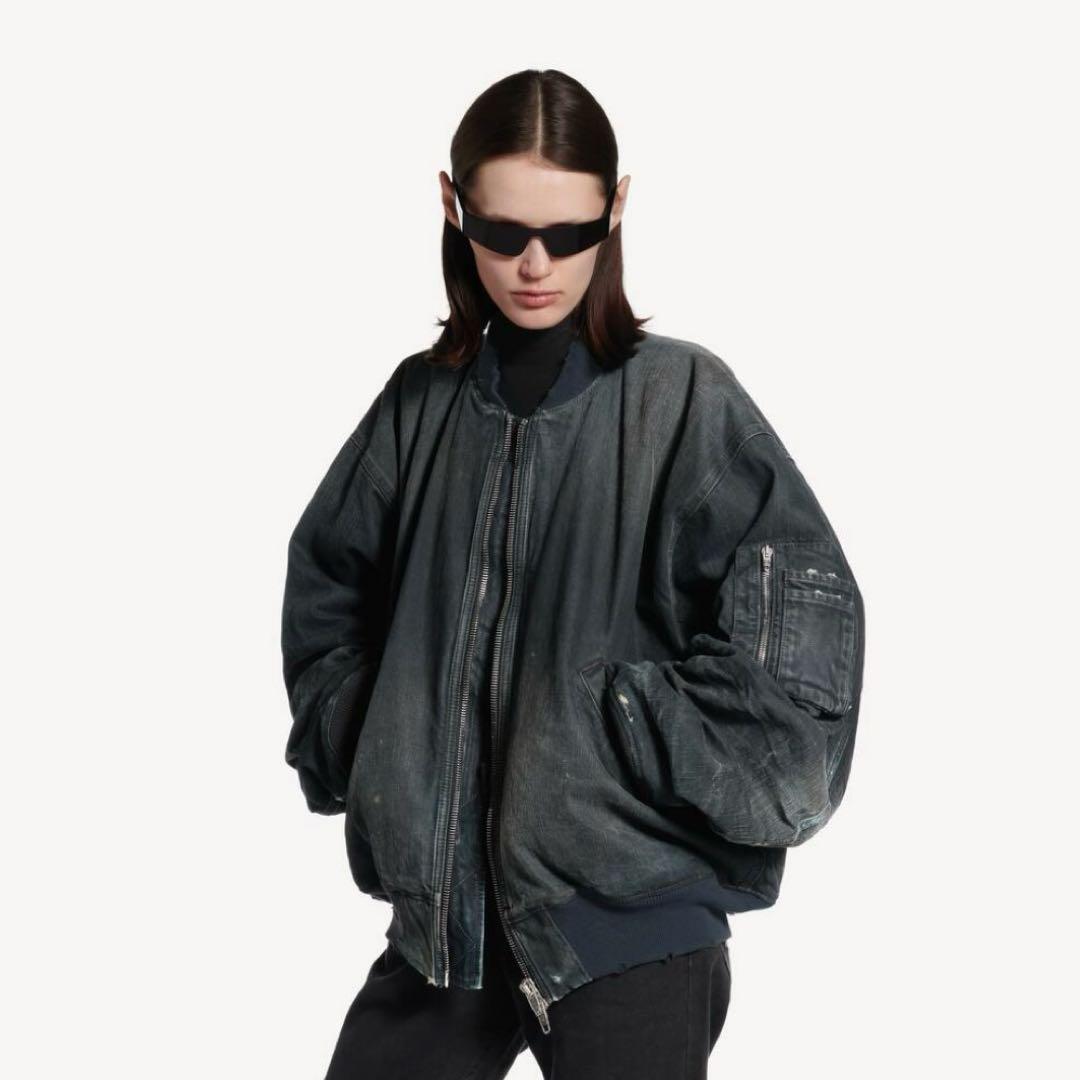 ジャケット・アウター balenciaga denim bomber jacket xs