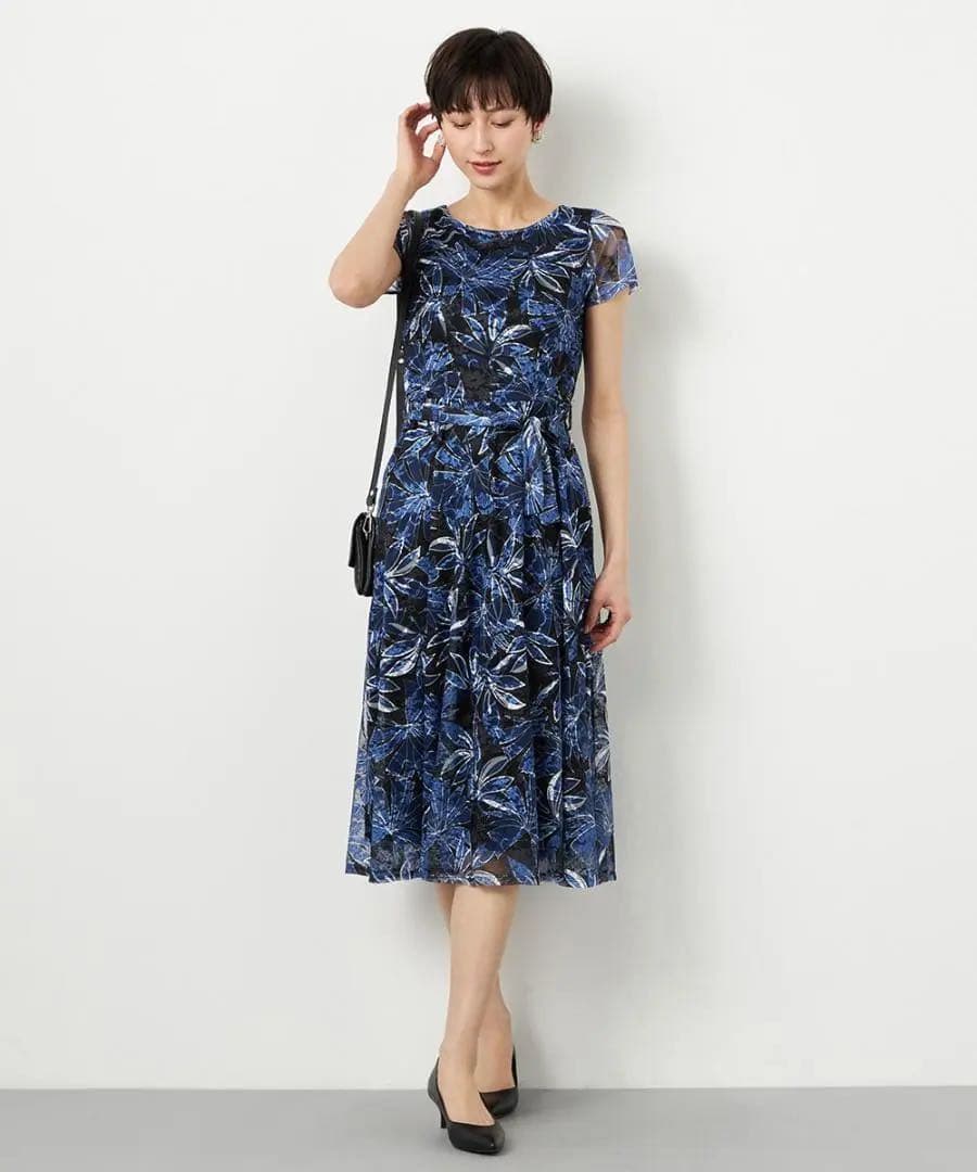 FIFILLES フィフィーユ リーフレースジャージワンピース　T1