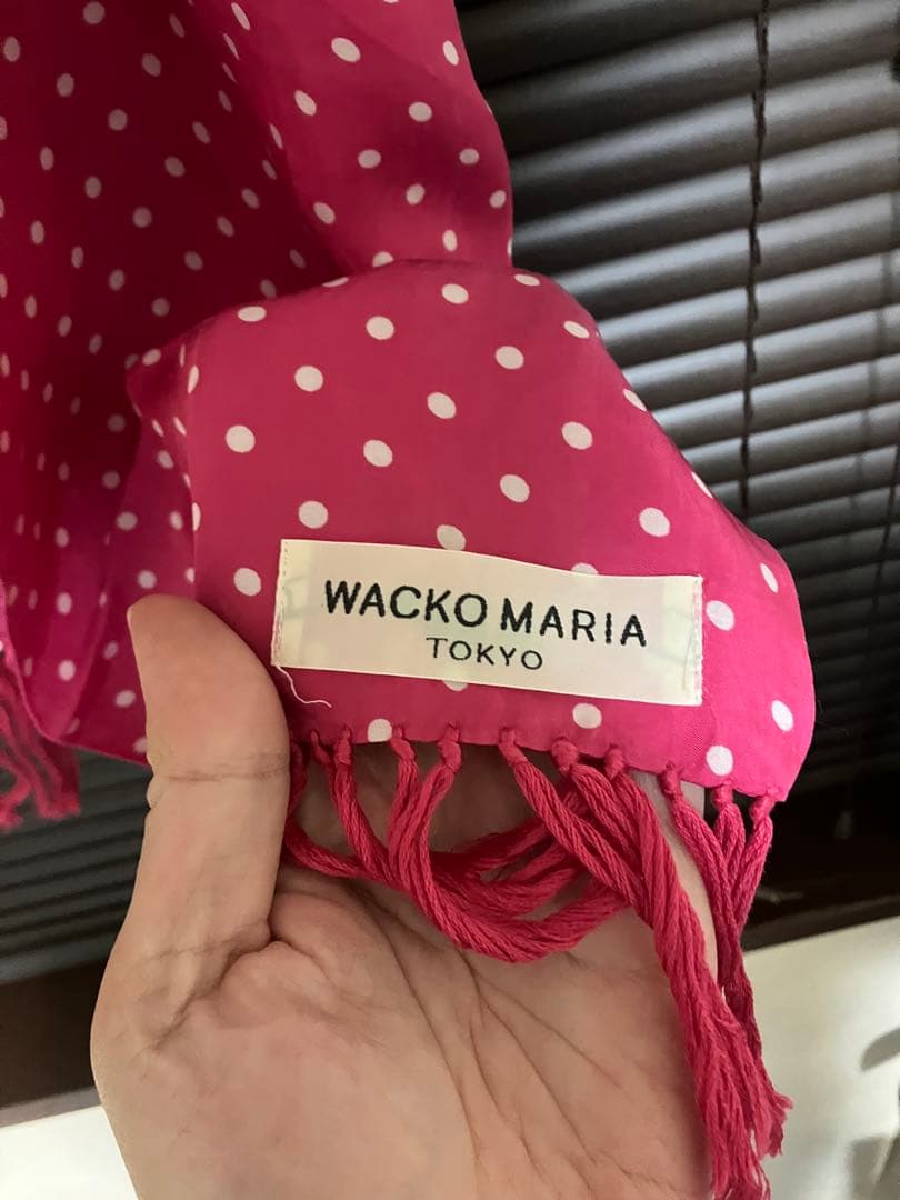WACKO MARIA ドット柄ストール　ピンク