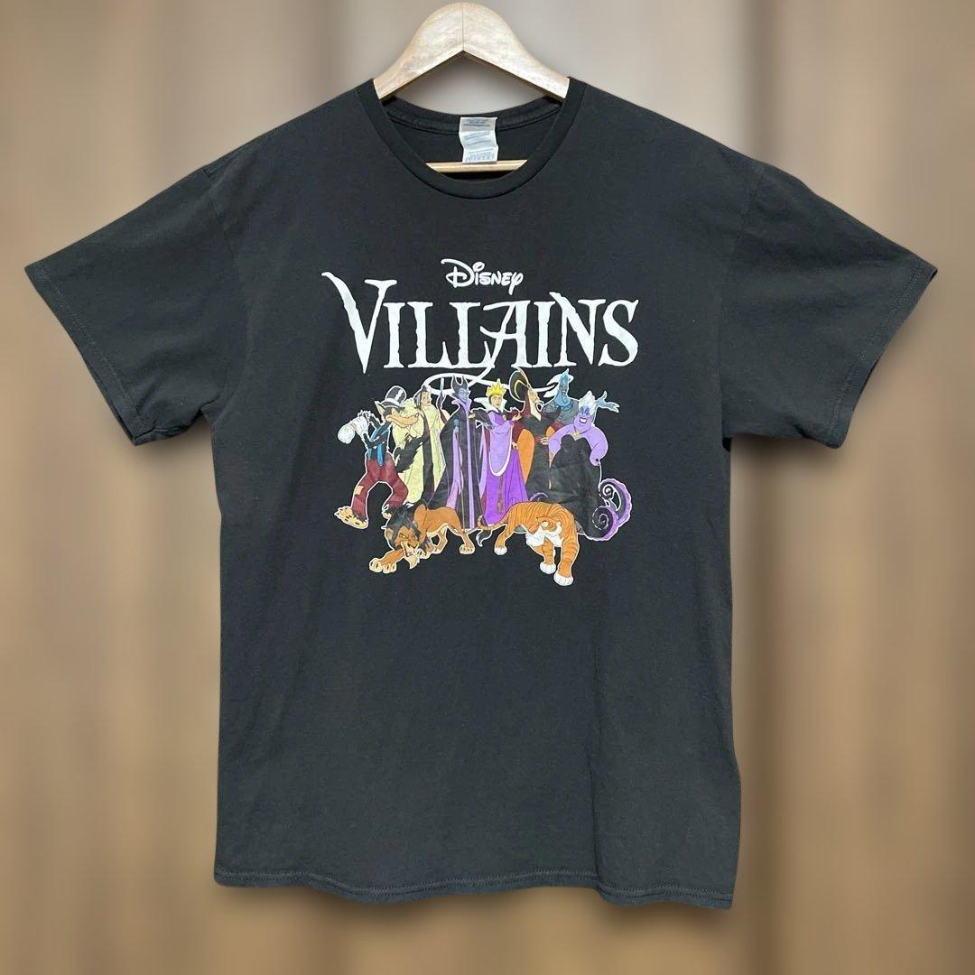 00s Disney VILLAINS Tシャツ L 黒 悪役
