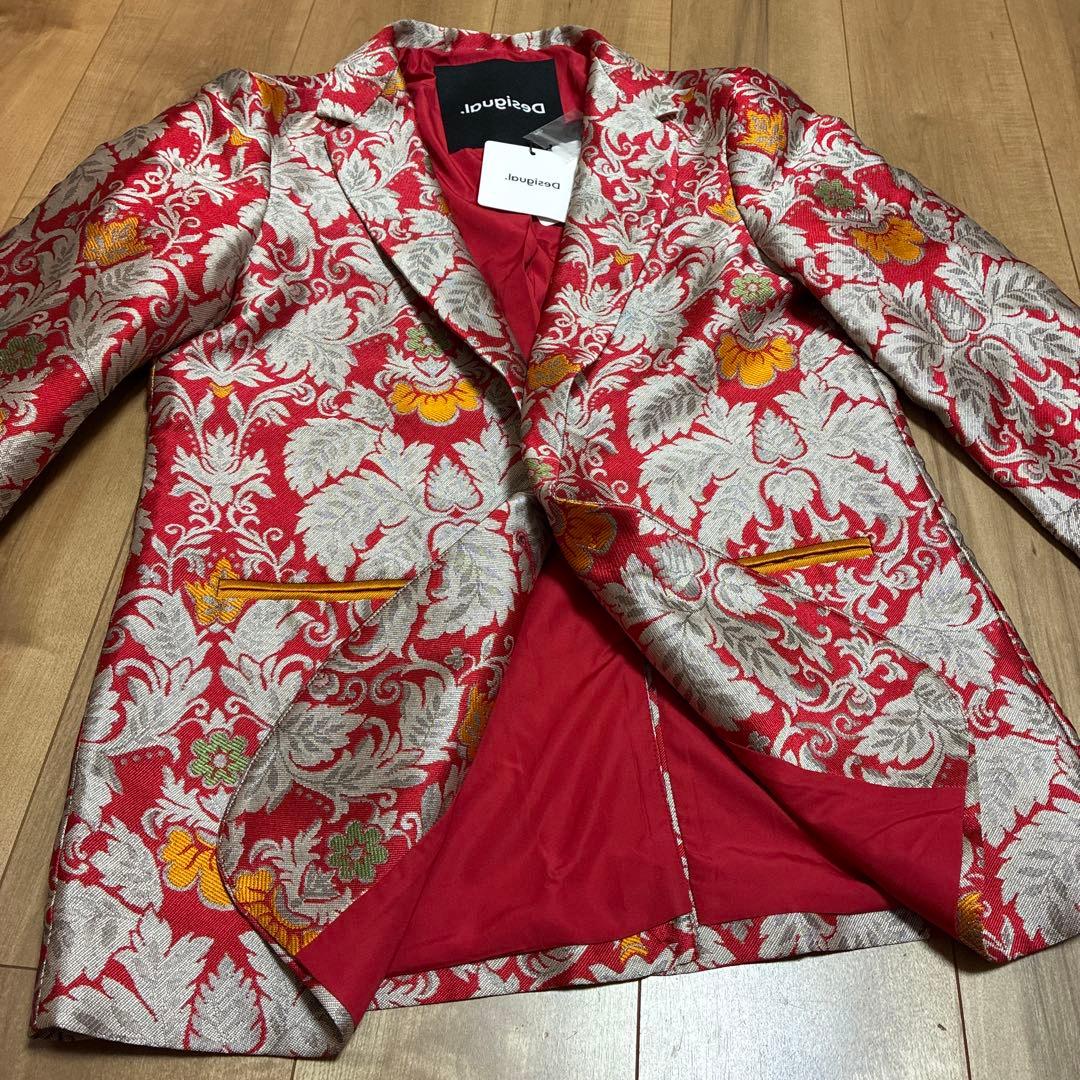 【新品未使用】Desigualデシグアル花柄　ブレザー　テーラードジャケット　M