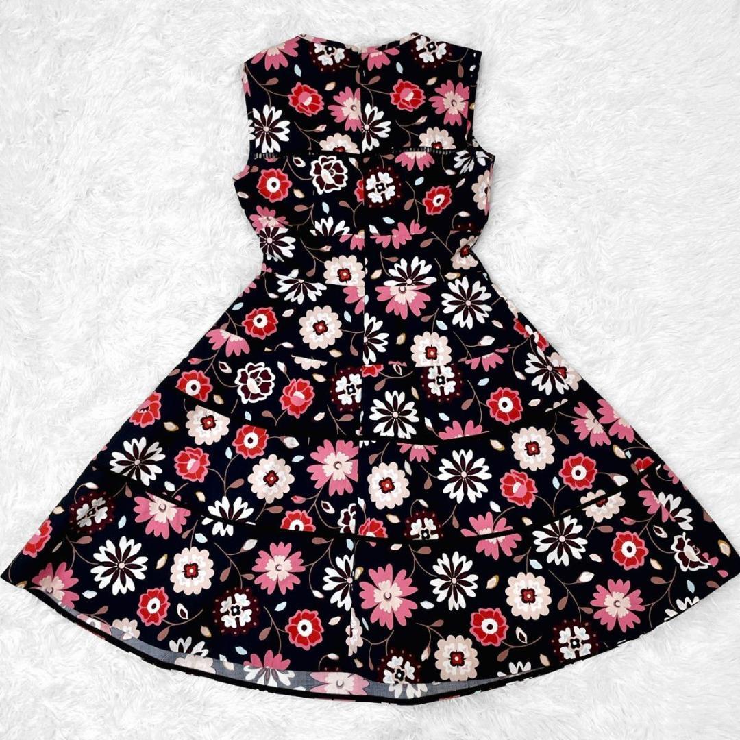 極美品 ケイトスペード ノースリーブ フレアワンピース 花柄 S