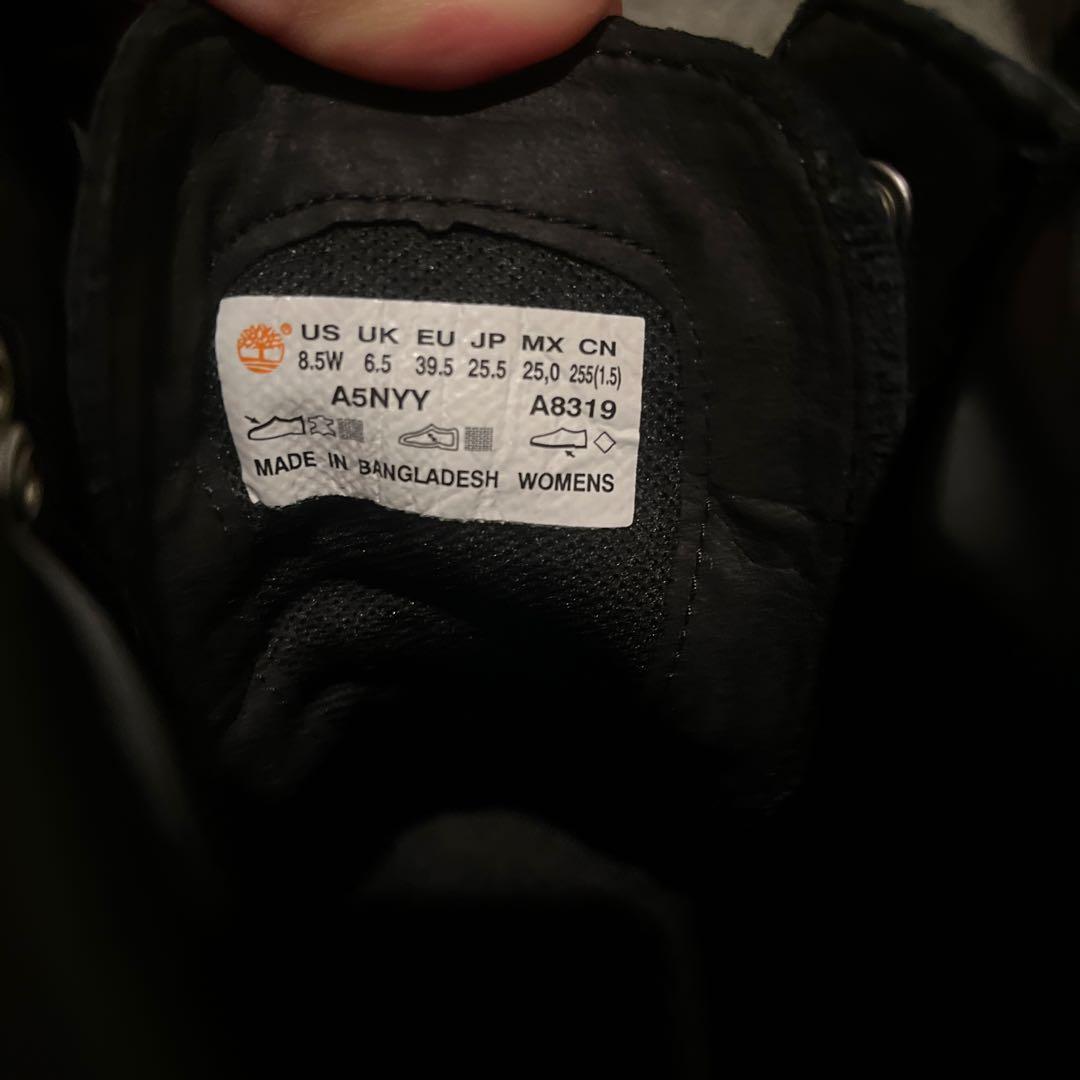Timberland ブラック ワークブーツ 8.5W 25.5cm