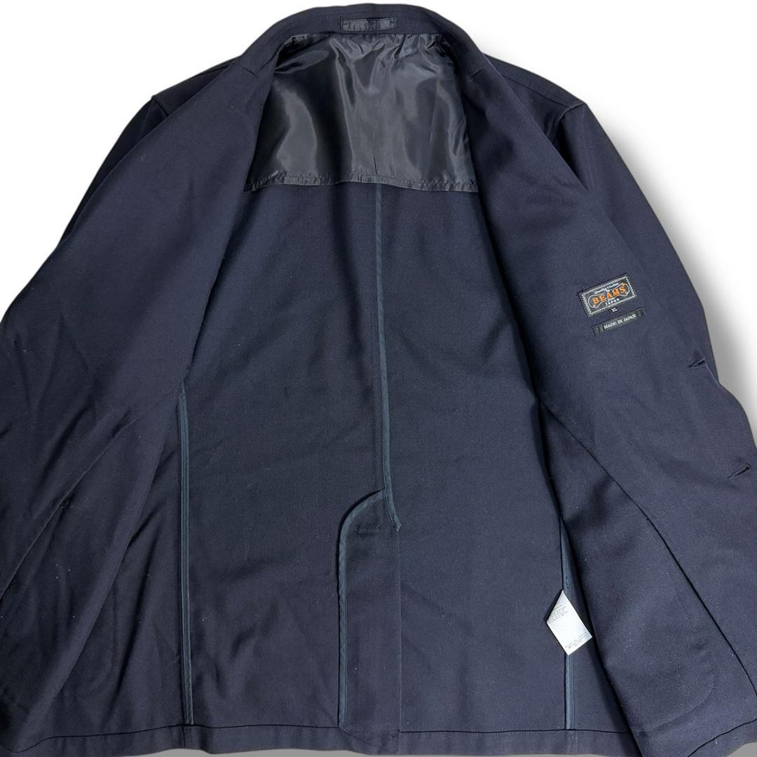 J7319 美品 ビームスプラス 金ボタン 紺ブレザー 紺ブレ XL
