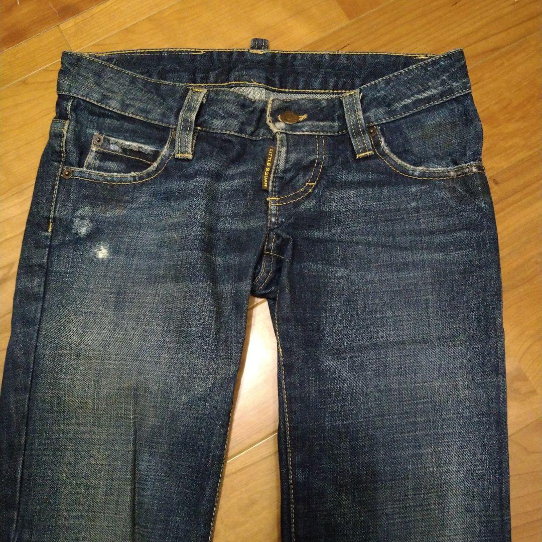 【美品】DSQUARED　38　イタリア製　フレア　シンプル　ダメージ加工