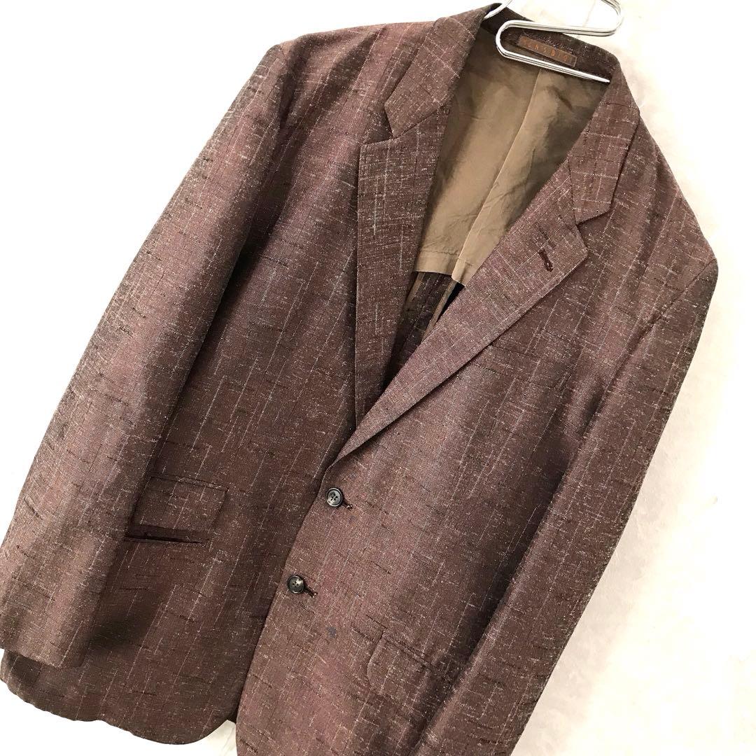 90s MEN`S BIGI シルク 刺繍 テーラードジャケット ヴィンテージM