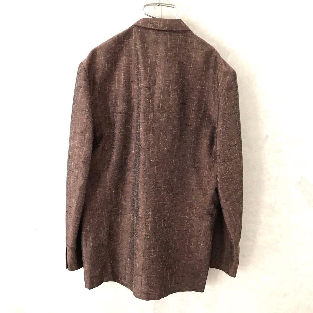 90s MEN`S BIGI シルク 刺繍 テーラードジャケット ヴィンテージM