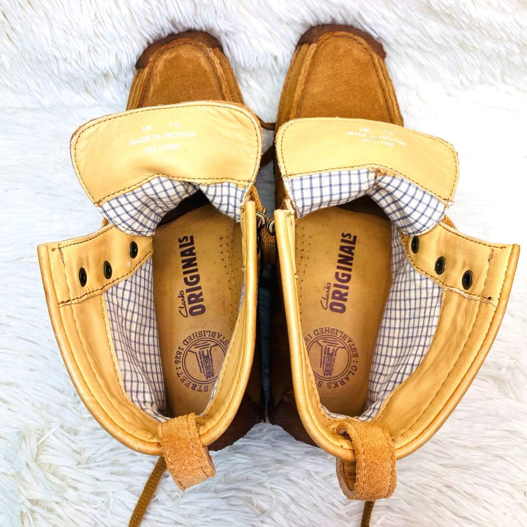 【希少美品】Clarks(UK7)ナタリー ブーツ　レースアップ 異素材サンド