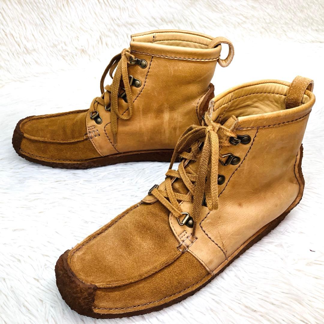 【希少美品】Clarks(UK7)ナタリー ブーツ　レースアップ 異素材サンド