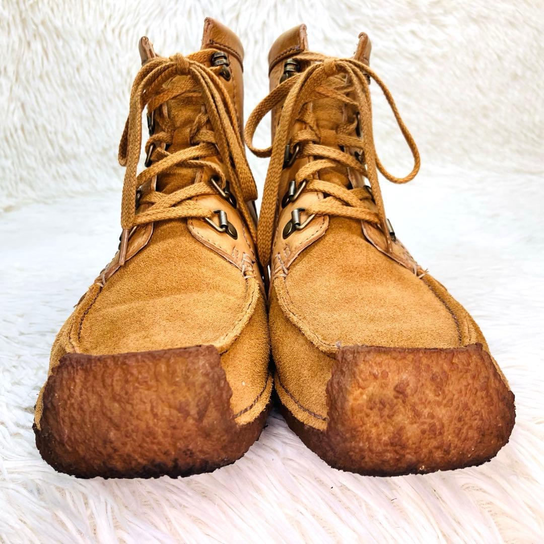 【希少美品】Clarks(UK7)ナタリー ブーツ　レースアップ 異素材サンド