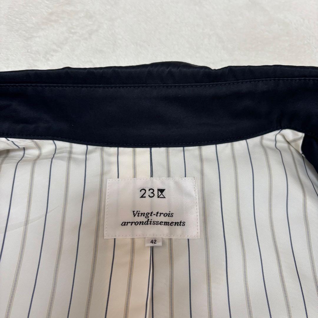 【美品】23区 トレンチコート ネイビー 42 ベルト付き 定番 入学式