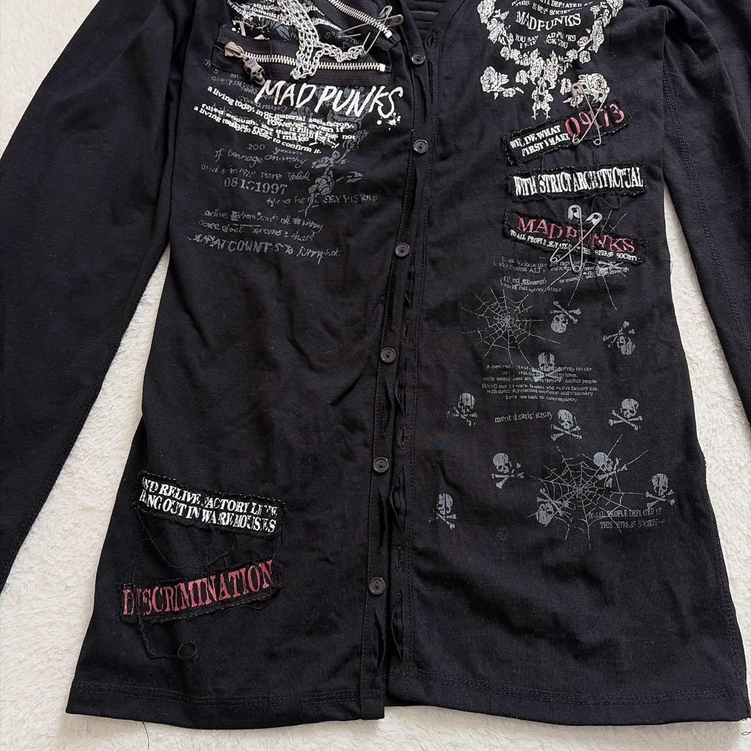 希少 MAD PUNKS スパイダーネット カーディガン y2k パンク 蜘蛛