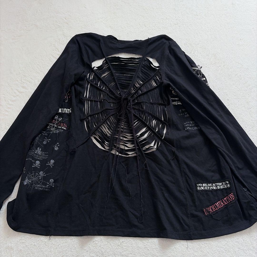 希少 MAD PUNKS スパイダーネット カーディガン y2k パンク 蜘蛛