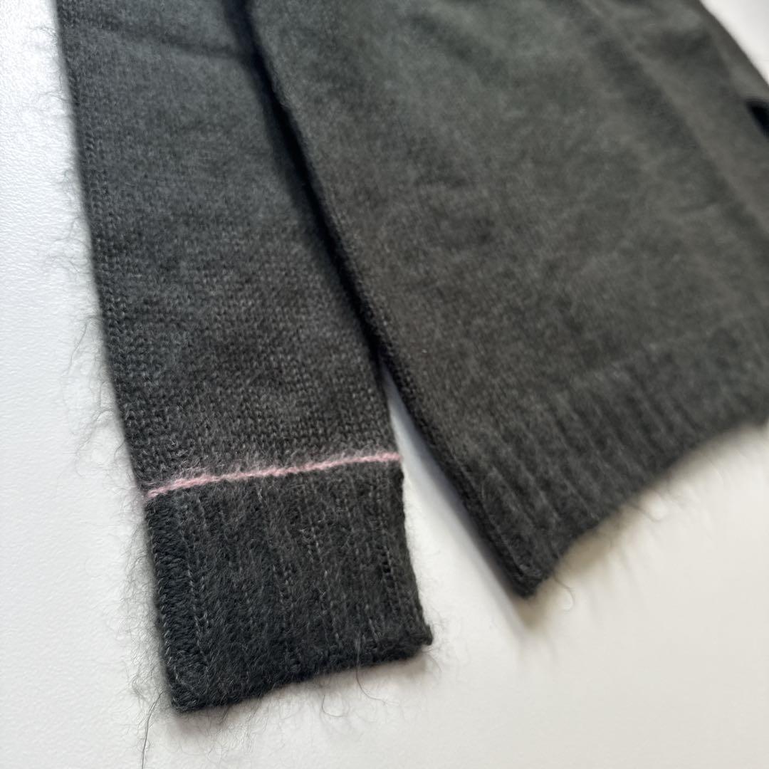 極美品 希少 PRADA プラダ モヘア カシミヤ カーディガン 36 Vネック