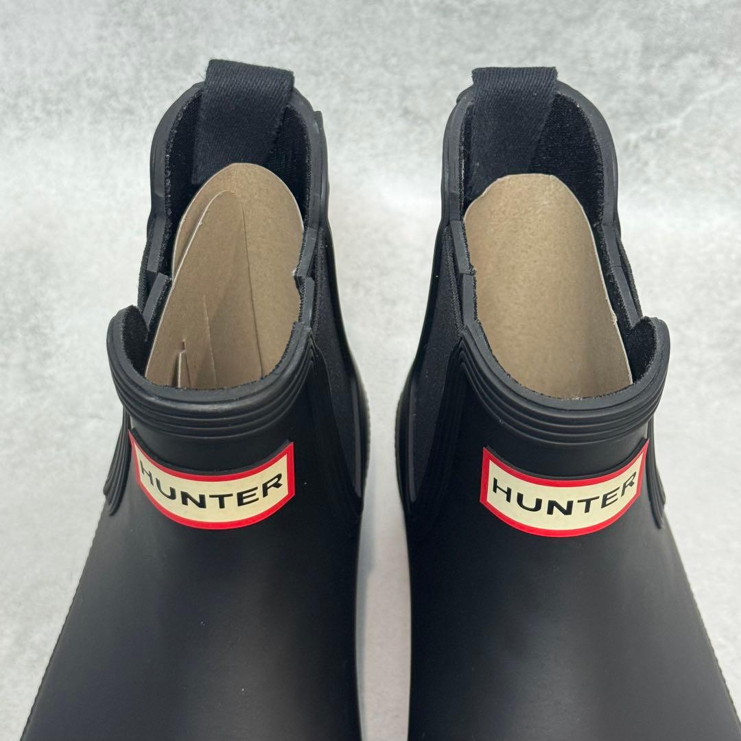 【極美品】HUNTER UK4 23cm ブラック チェルシー レインブーツ