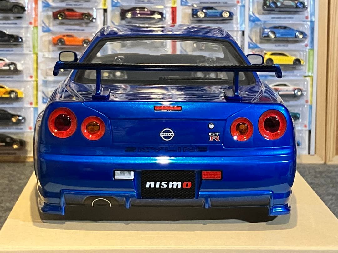 タミヤラジコン日産スカイラインGT-R R34 塗装済 スペアボディメタリック青