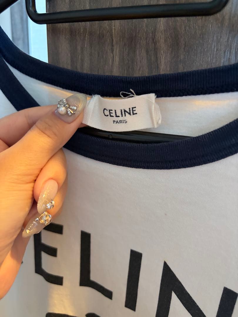 CELINE 半袖Tシャツ ホワイト/ネイビー