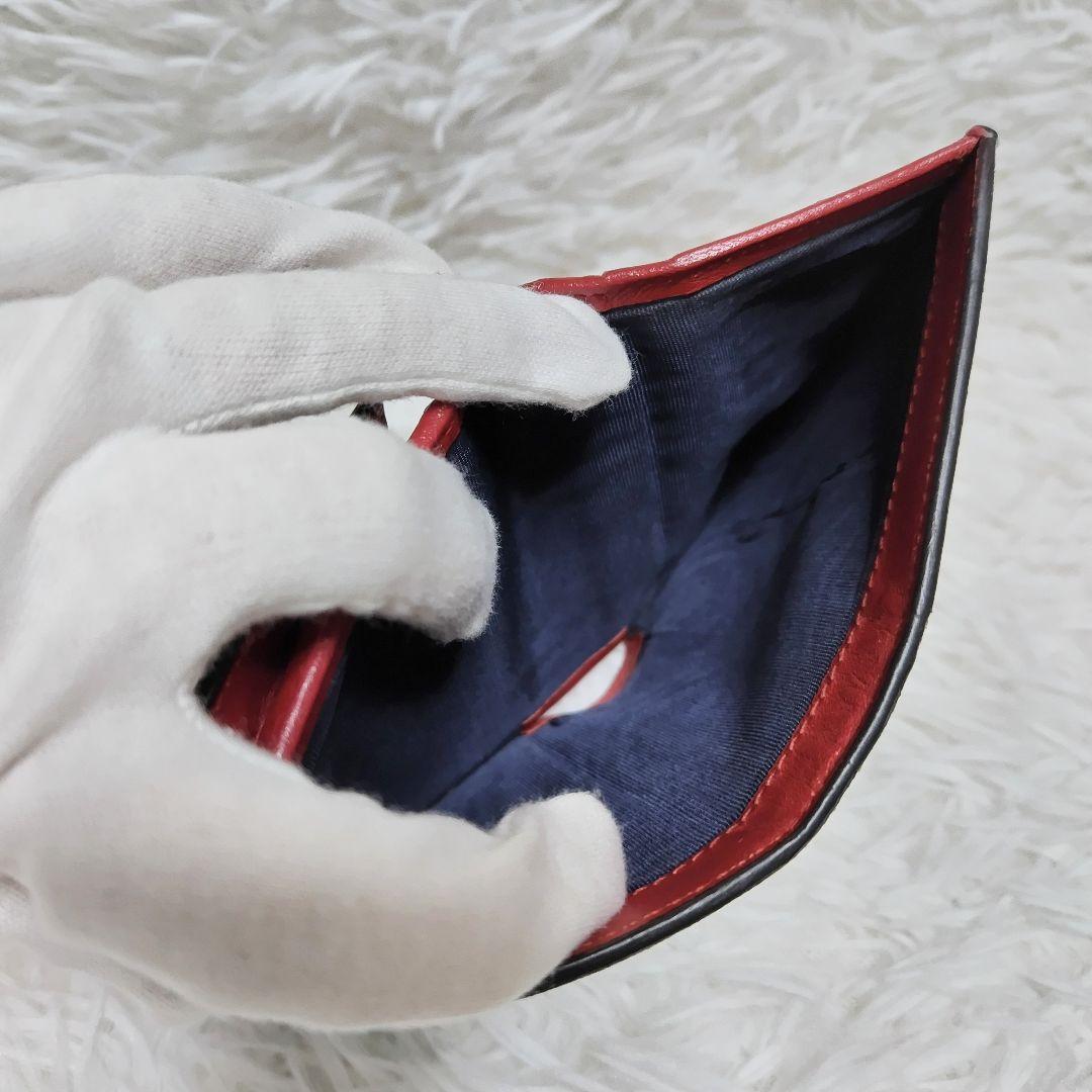 レア美品✨グッチ◇ブルームコンパクト二つ折り財布スプリームPVC赤レザー水色花柄