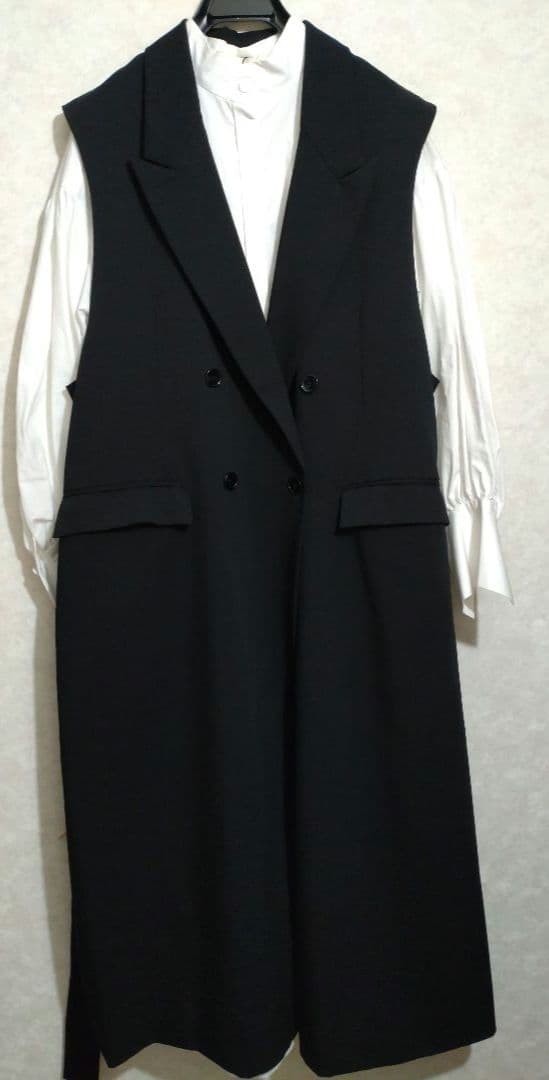 HARE ベルトWロングジレ ブラック　ハレ ロングベスト 黒