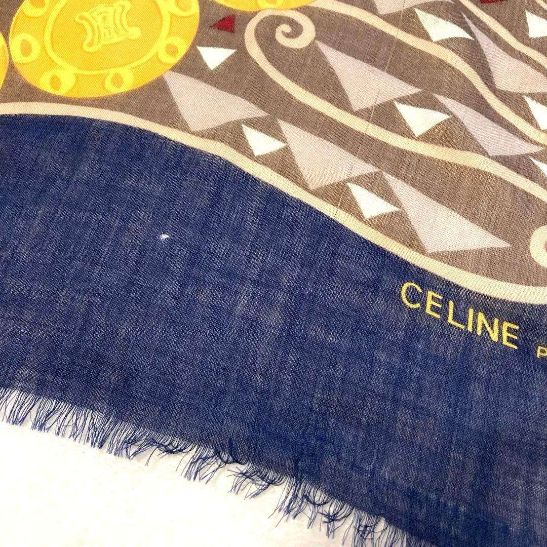 CELINE華やかな幾何学模様 絹毛 大判ストール/スカーフ/ショール