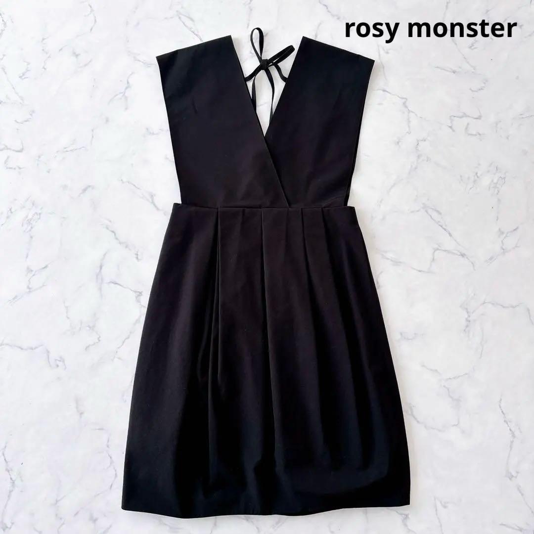 美品♡rosy monster ランダムタックチューリップワンピース　黒