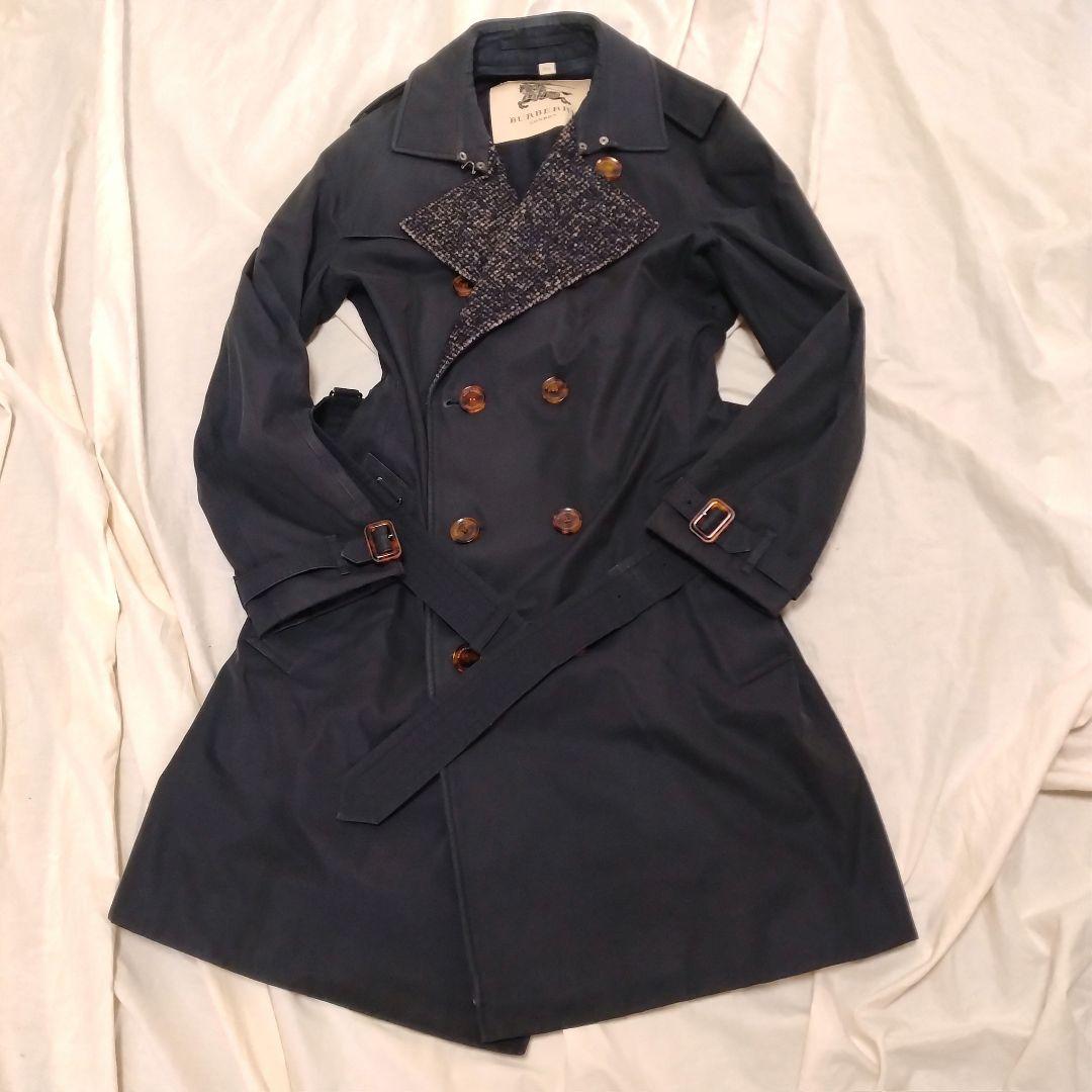 【美品】 BURBERRY トレンチコート ノバチェック ネイビー インポート