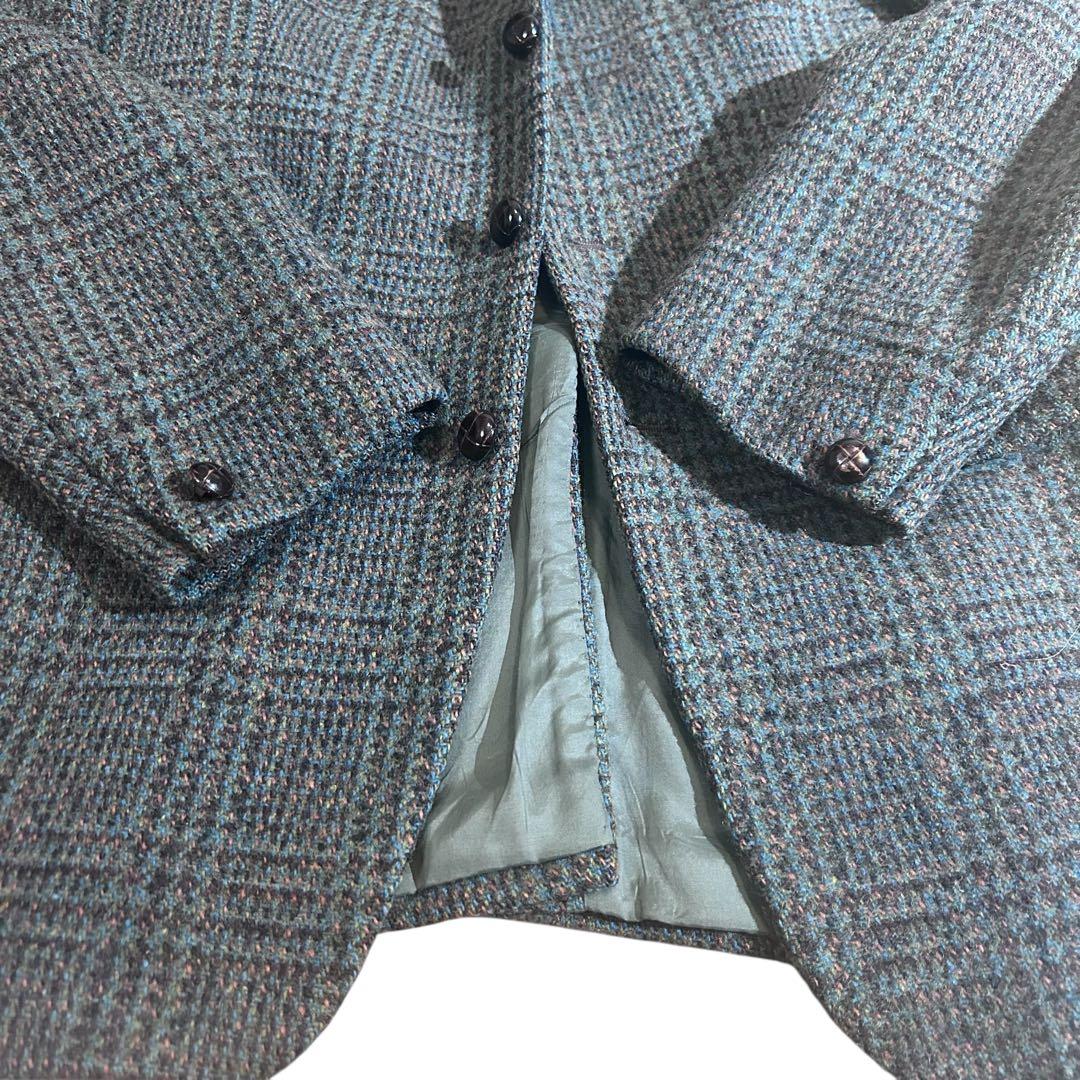 70s英国製 Dunn&Co ハリスツイード ジャケット XL相当 絶妙配色y