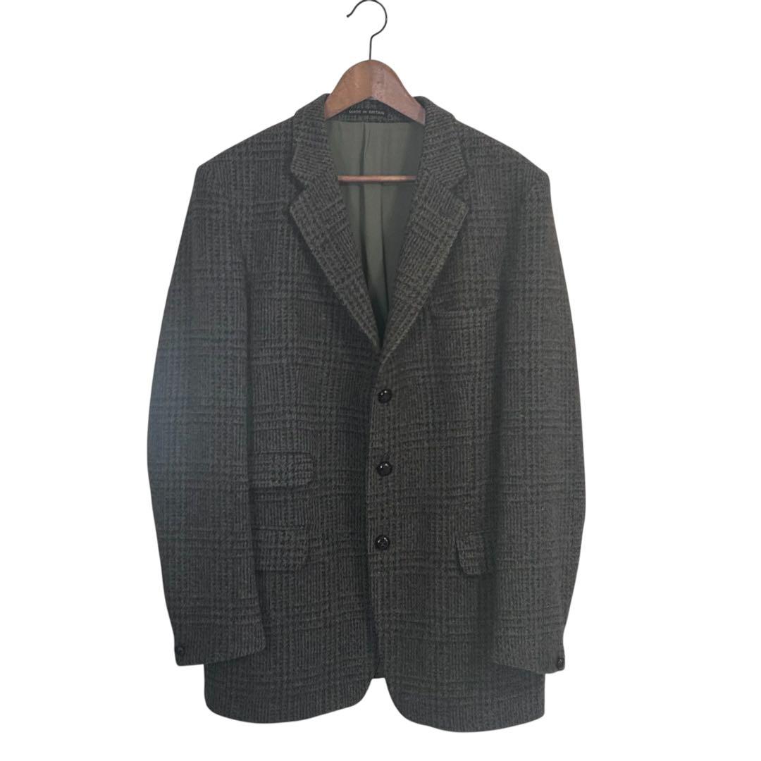 70s英国製 Dunn&Co ハリスツイード ジャケット XL相当 絶妙配色y