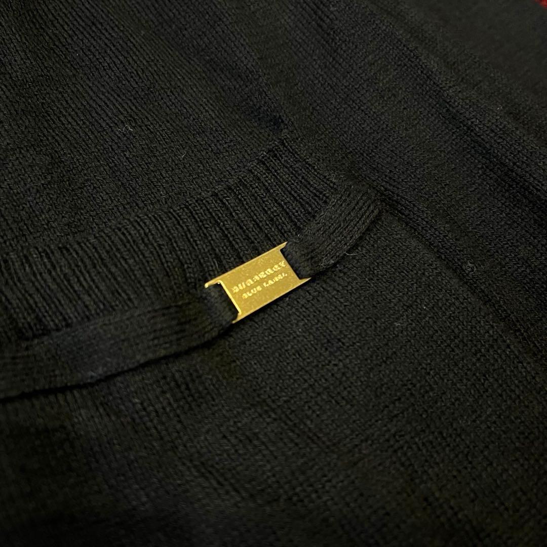 バーバリーカーディガン ブルーレーベル ホース刺繍 ロゴプレート　ノバチェック