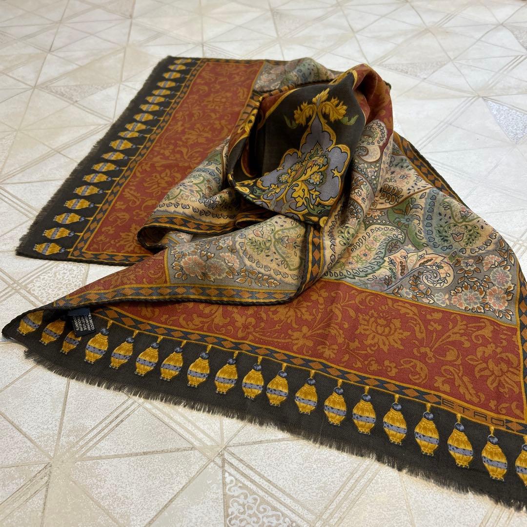 ETRO ストール 長方形 赤 黒