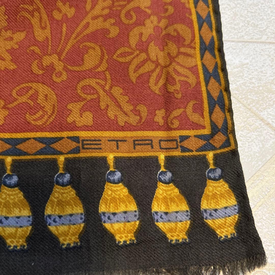 ETRO ストール 長方形 赤 黒