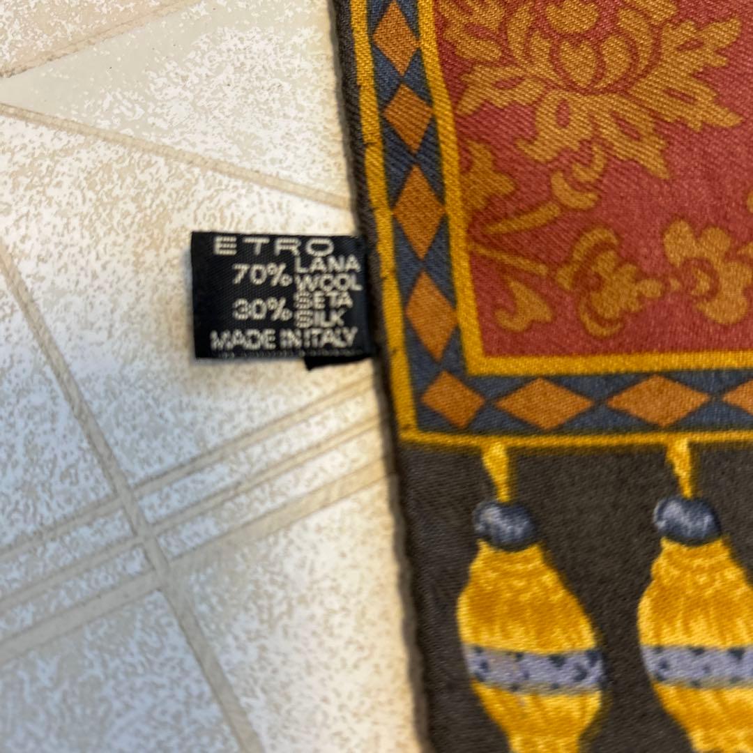 ETRO ストール 長方形 赤 黒
